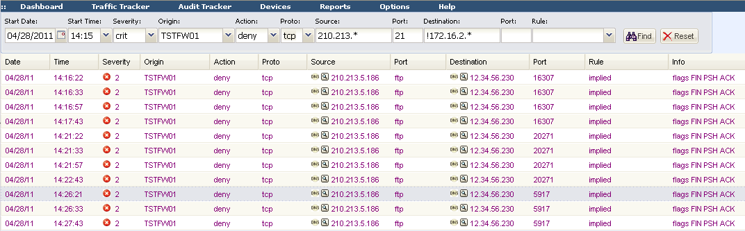 Traffic Tracker Filter